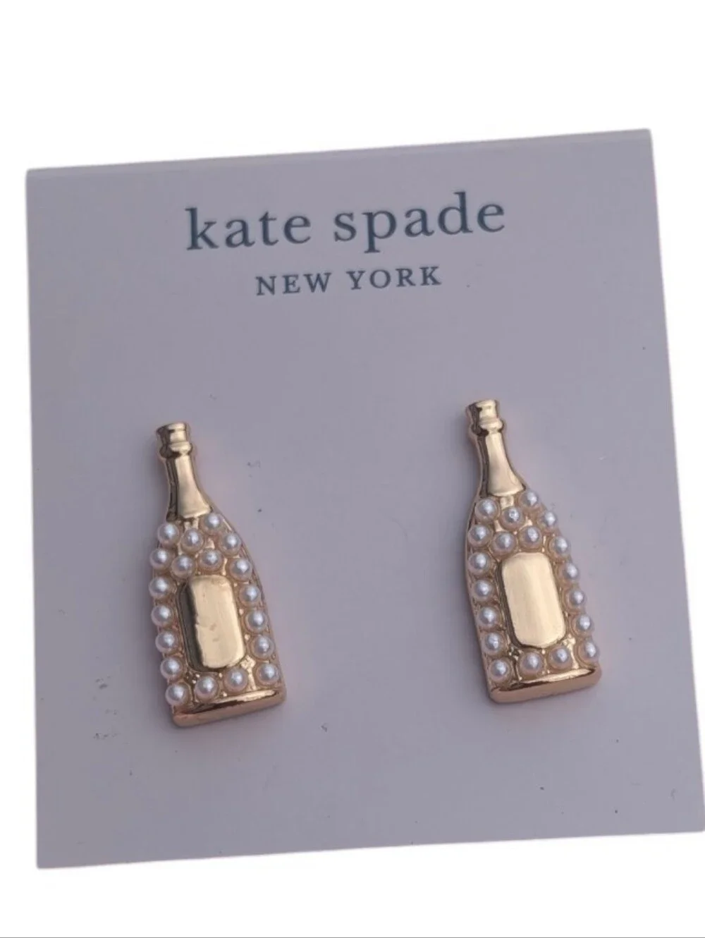 kate spade x Target Goldtone Champagne Bottle stud Earrings